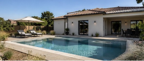 Maison livrée avec piscine et terrasse