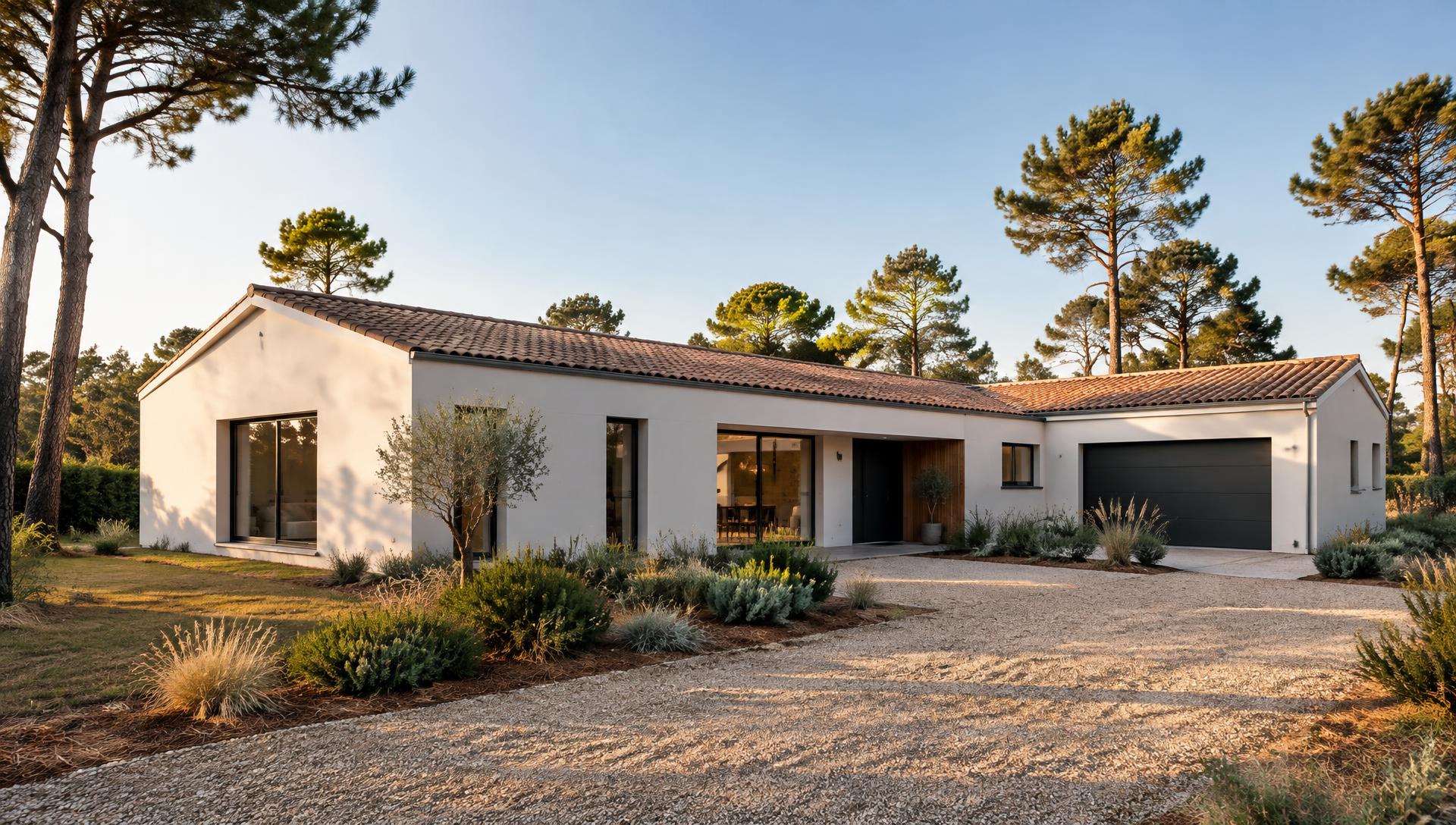 Maison contemporaine achevée dans les Landes